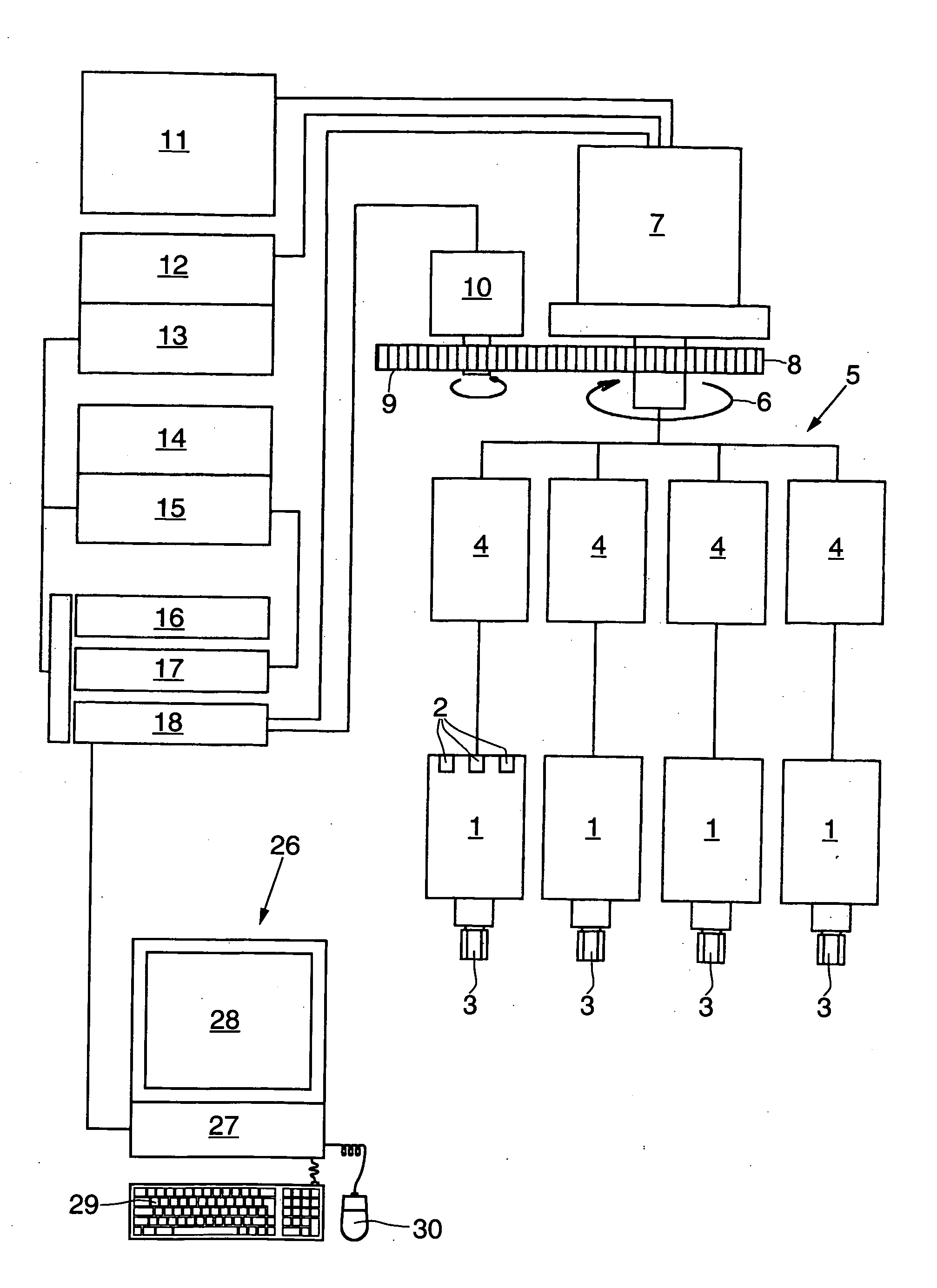 Container capping control device and method and associated machine
