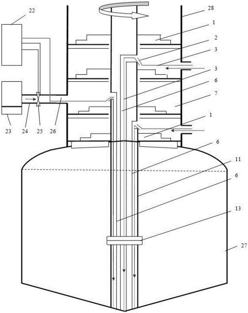 Aerated stirring apparatus for automatically controlling aeration volume