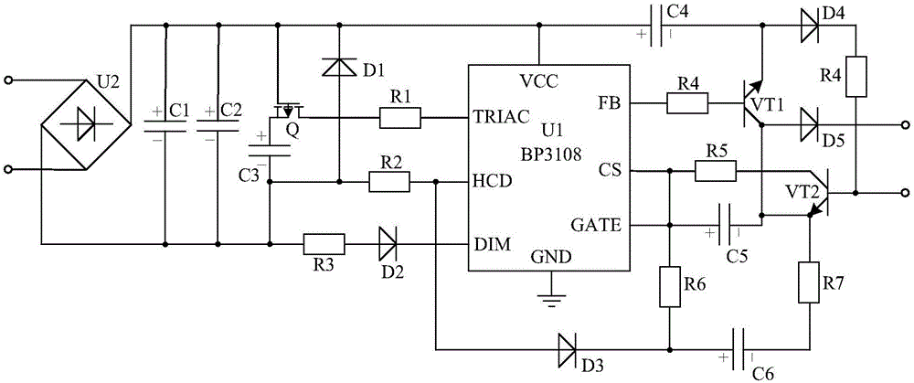 Power supply circuit used for LED