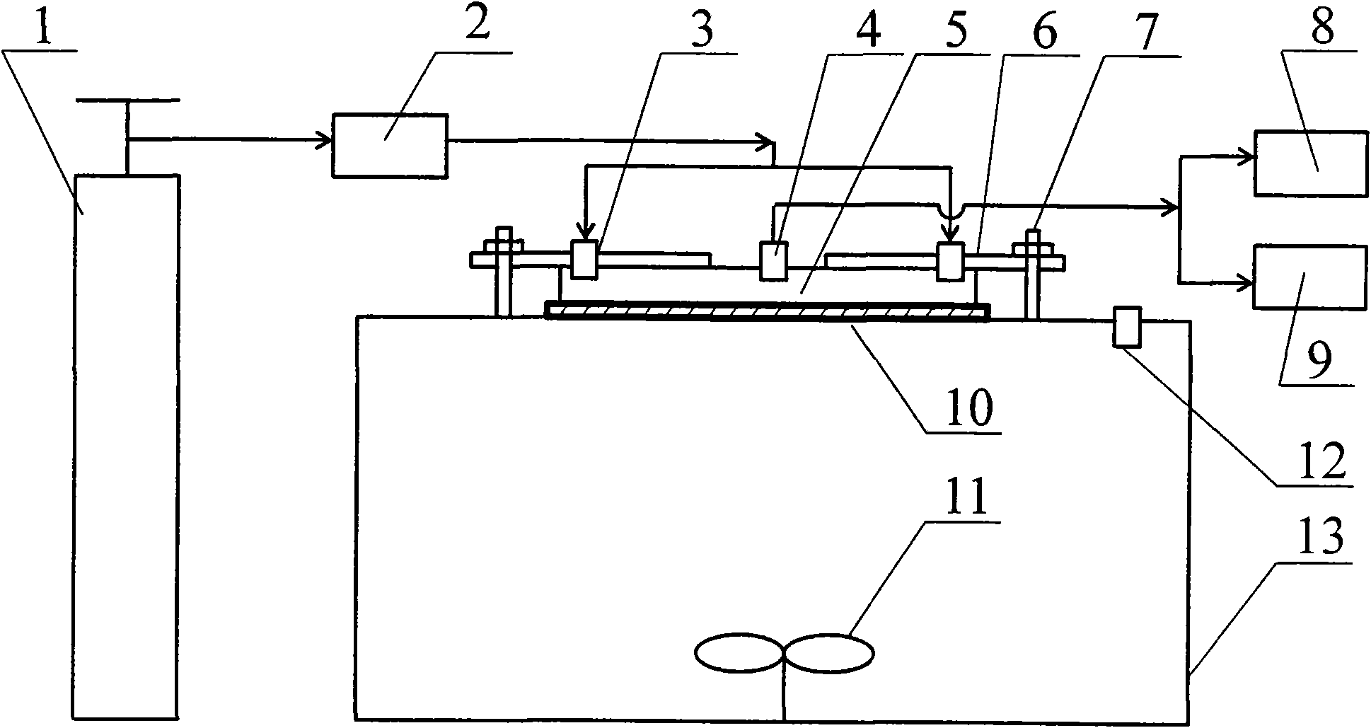 Experiment system for determining proton transfer characteristic parameters of building material surface barrier layer