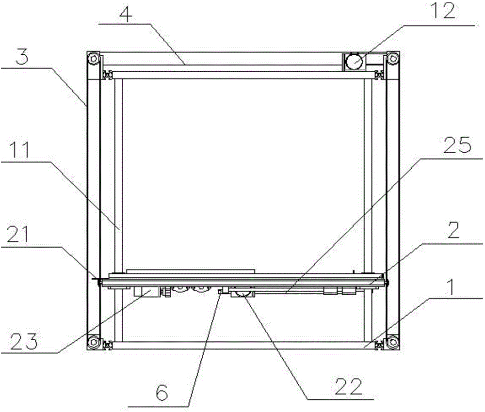 Automatic elevating and horizontally-moving device for vegetable-cleaning box