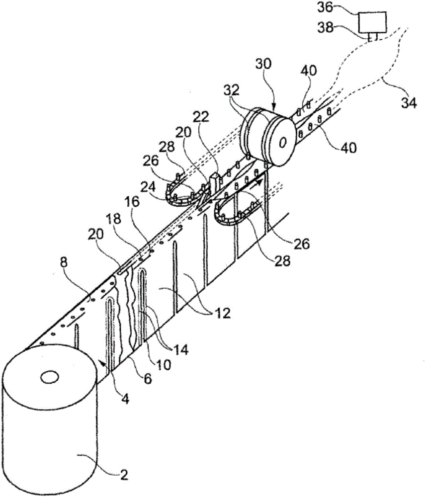 Method and apparatus for packing items, liquid or loose material in film bags, and a bag web