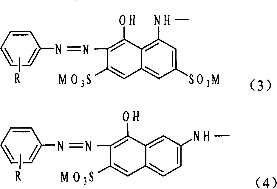 Triazine type azo dye and preparation method thereof