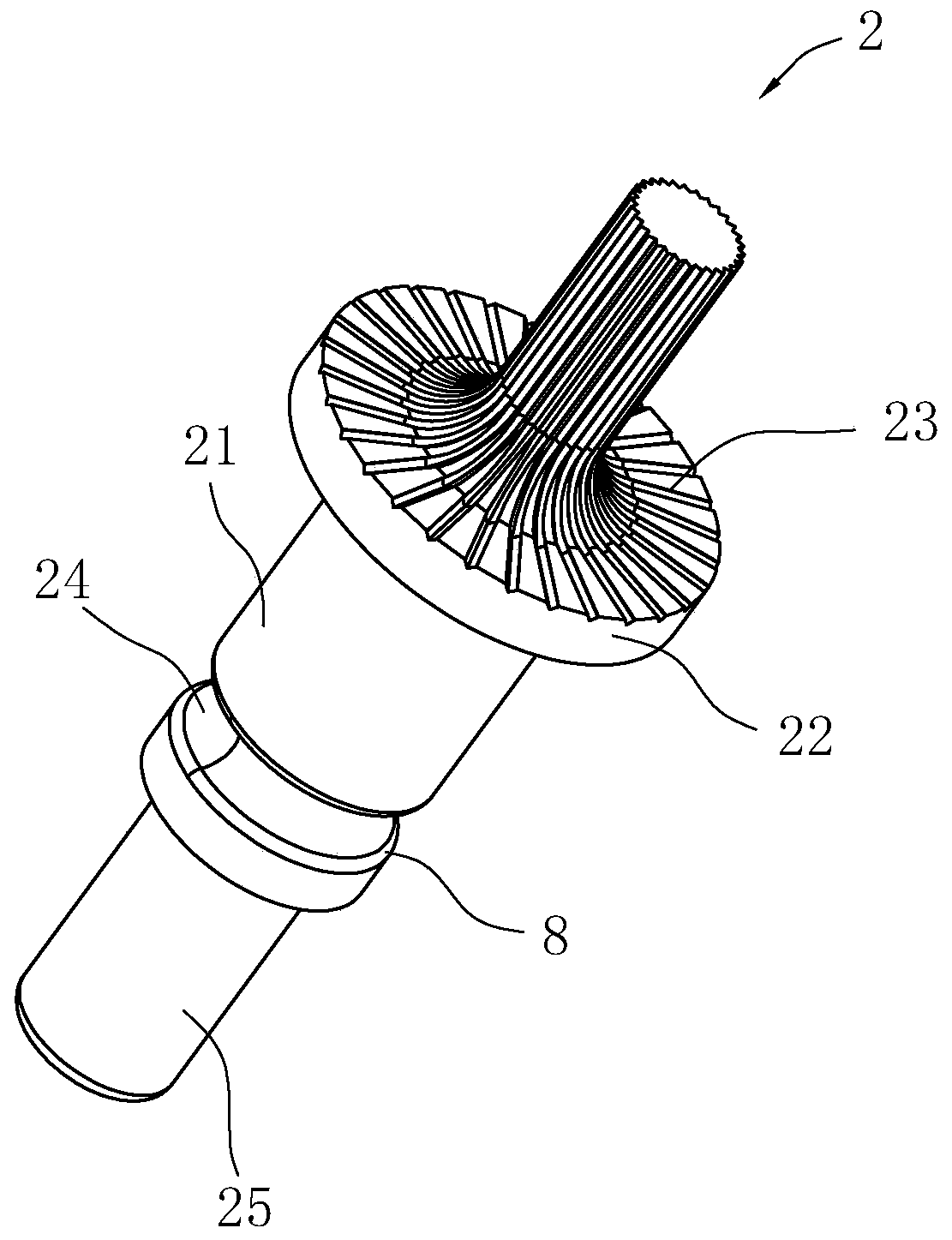 A knurled cutter head mounting assembly, straight cutter, and rotary cutter