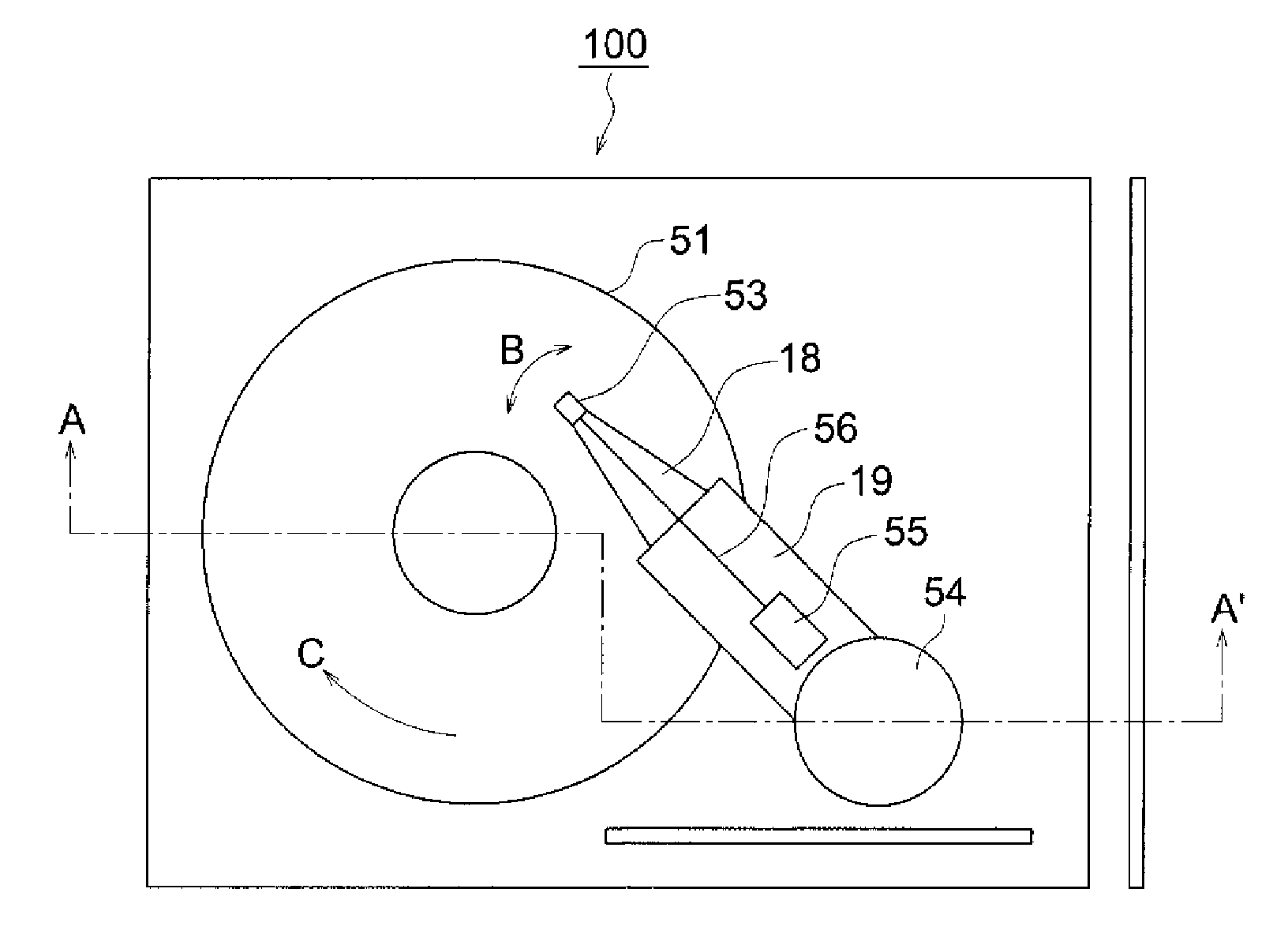 Magnetic recording device and magnetic recording head drive mechanism