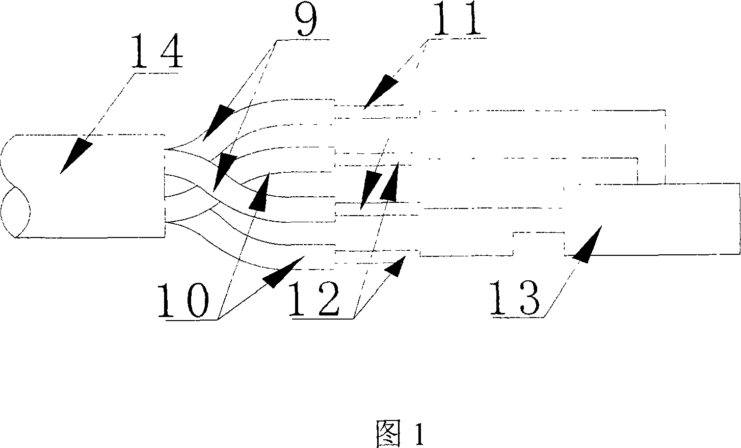 Composite linear temperature digital quantity and analog quantity sensing detector in two-chip structure