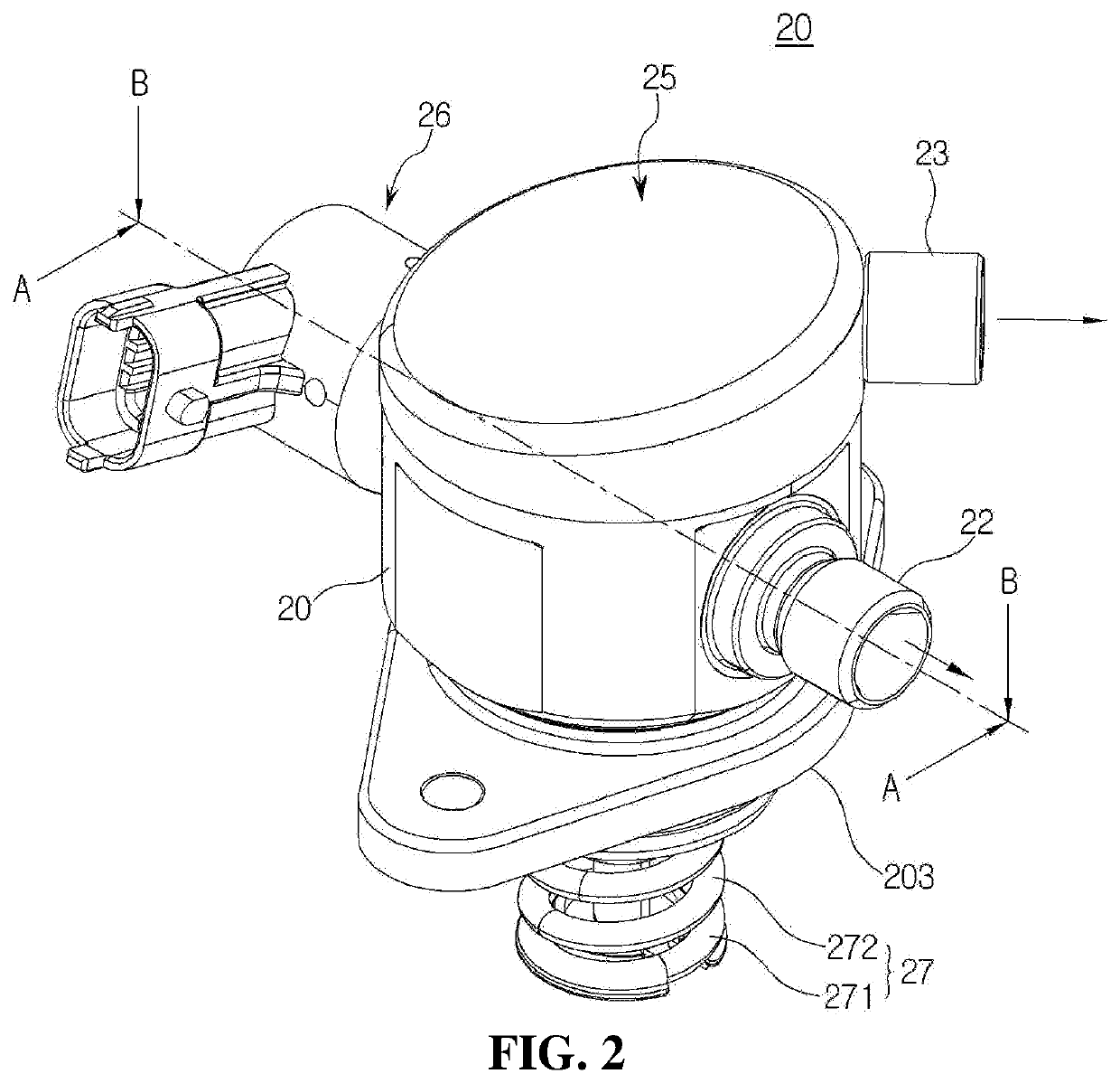 High pressure fuel pump and lpdi system with the same