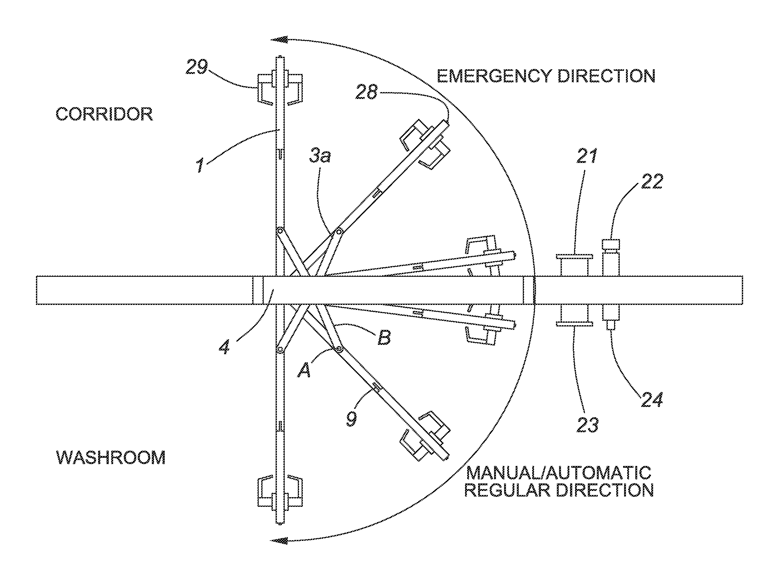 Automatic door with emergency rescue system