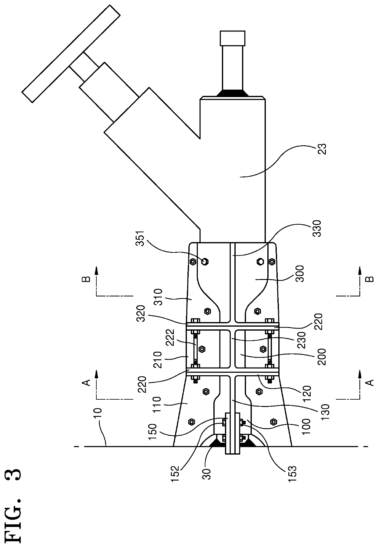 Non-welded type branch piping reinforcement apparatus