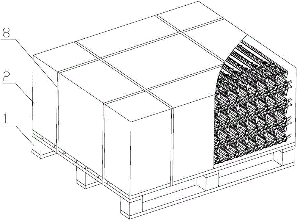 Automobile seat sliding rail packaging box