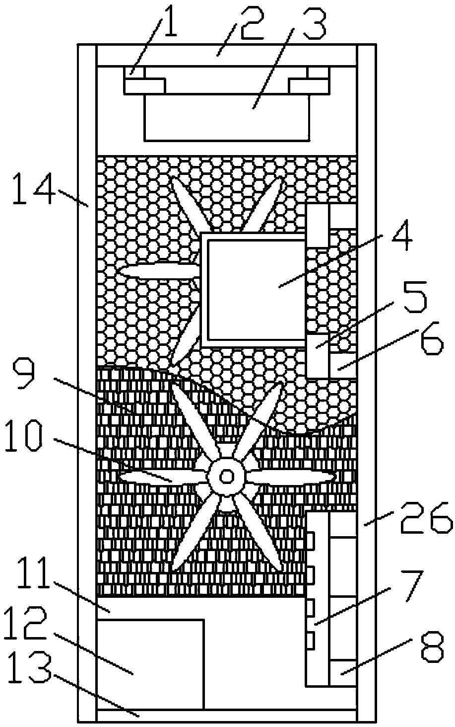 A main engine box for facilitate heat dissipation