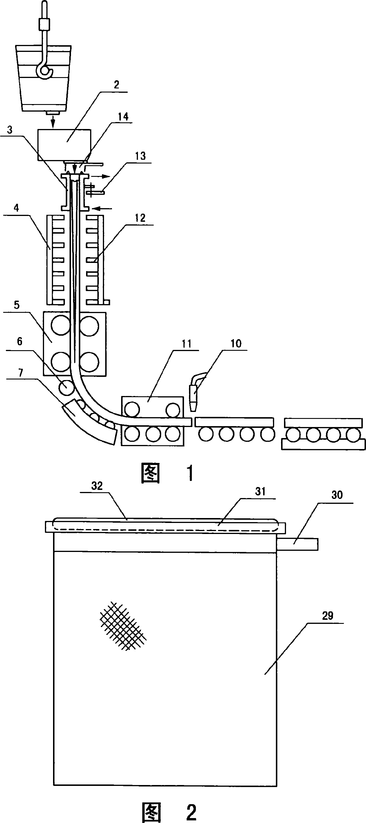 Continuous steel billet casting process and apparatus