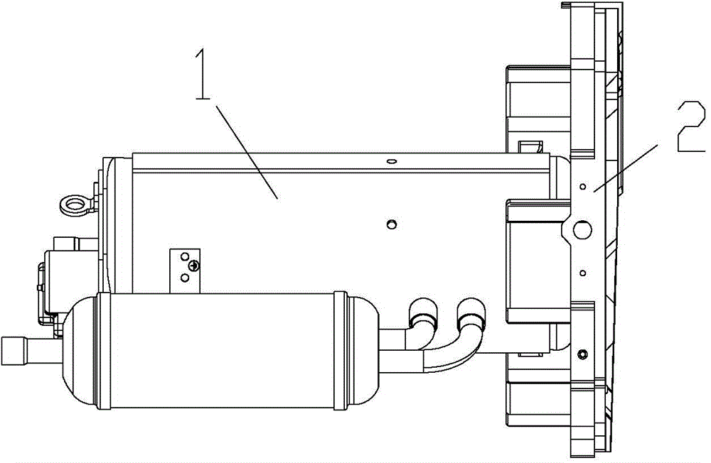 Vibration attenuation mounting structure and compressor with same