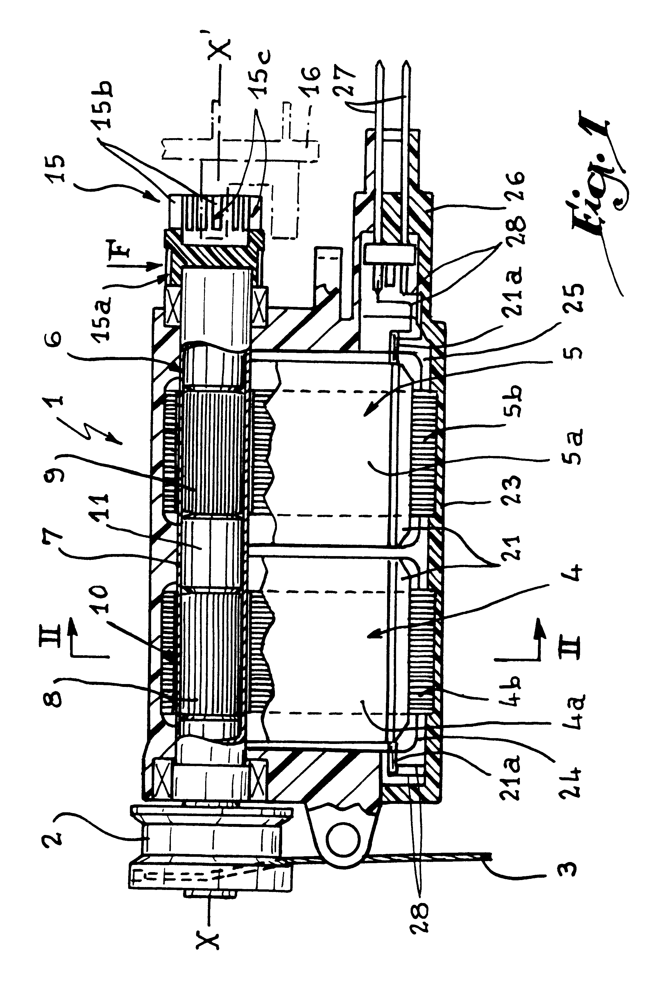 Electrical rotating actuator for forming a shed in a weaving loom