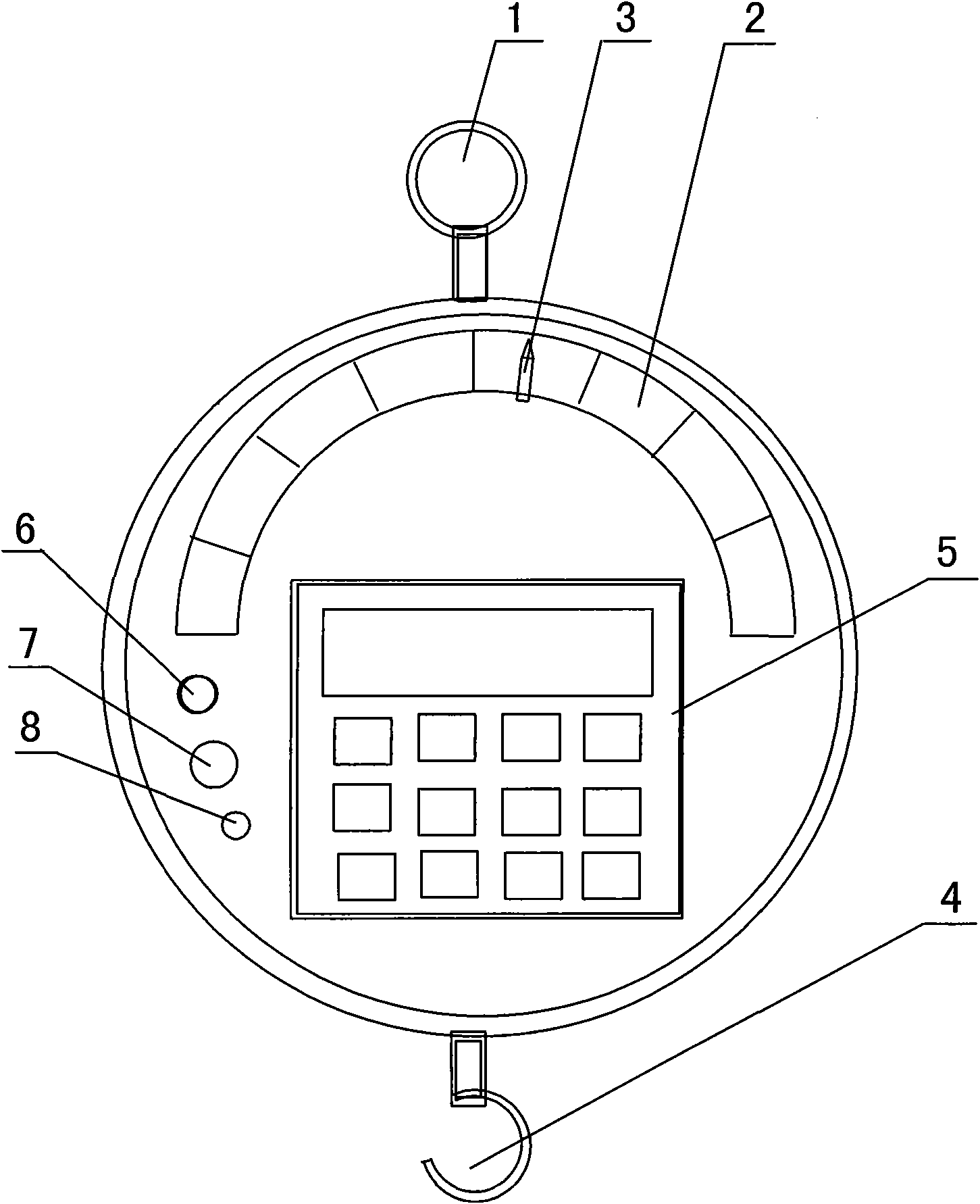Spring scale with currency detector and counter