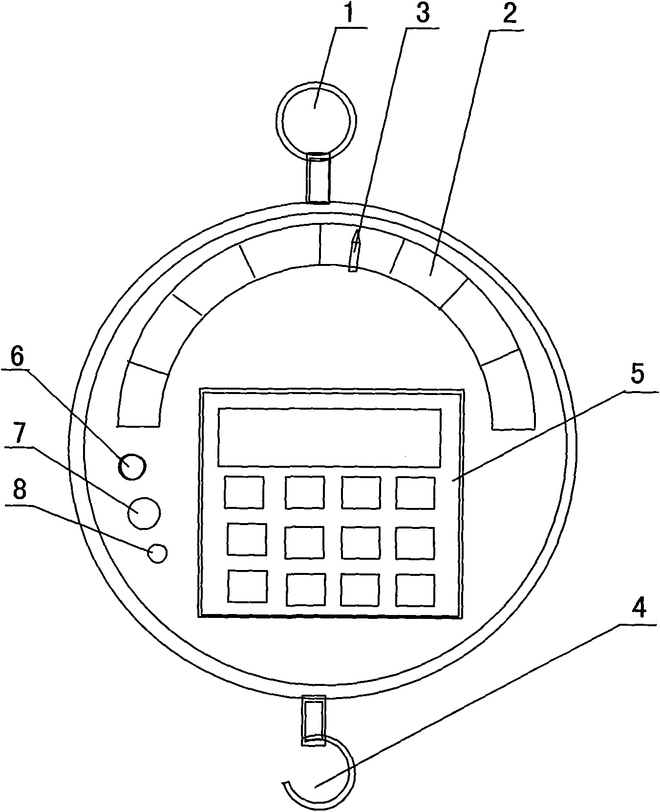 Spring scale with currency detector and counter