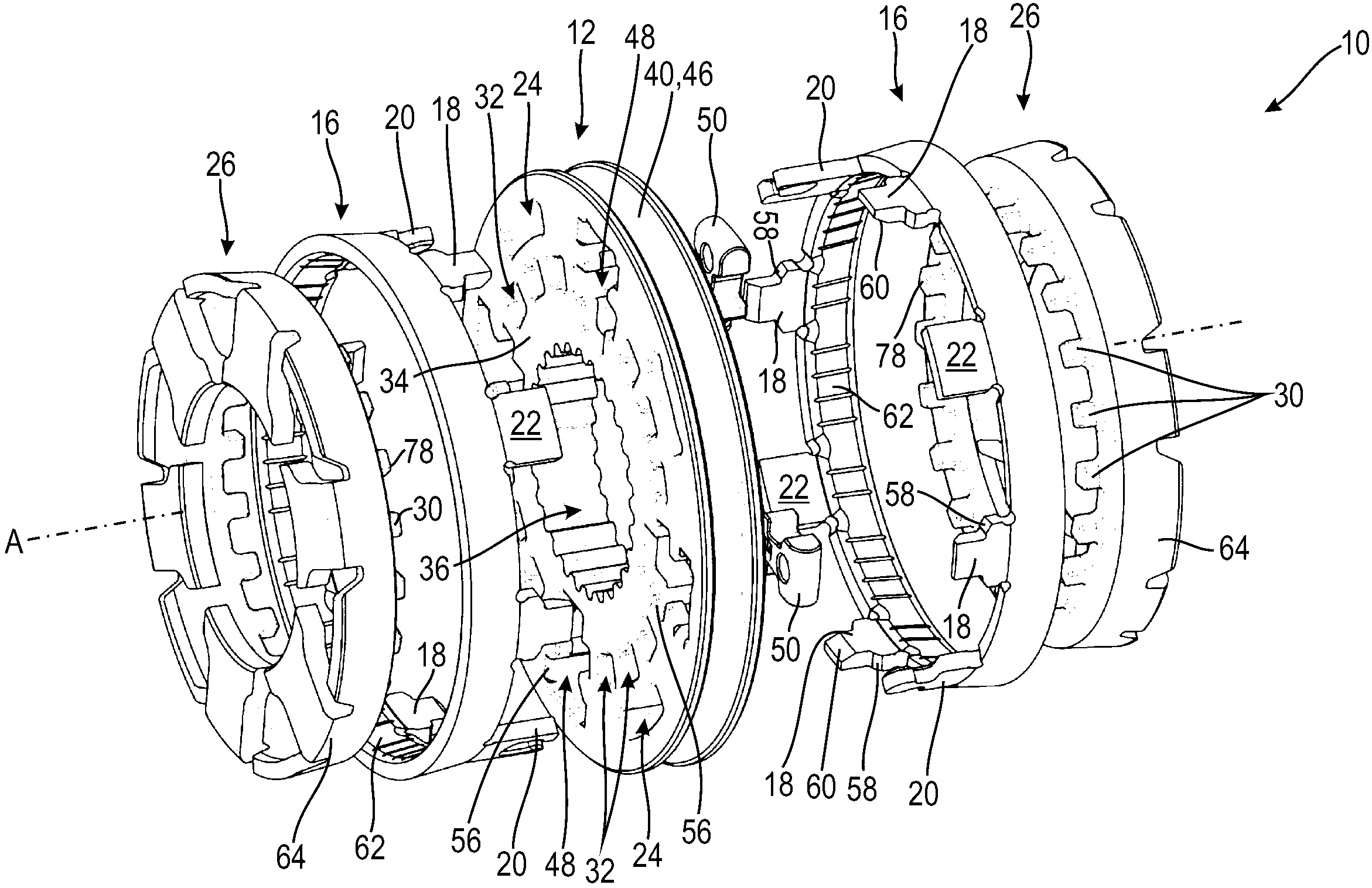 A shift gear driver of a flywheel synchronous transmission
