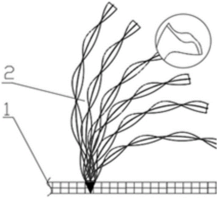 Grass silk fiber and method for preparing simulation lawn