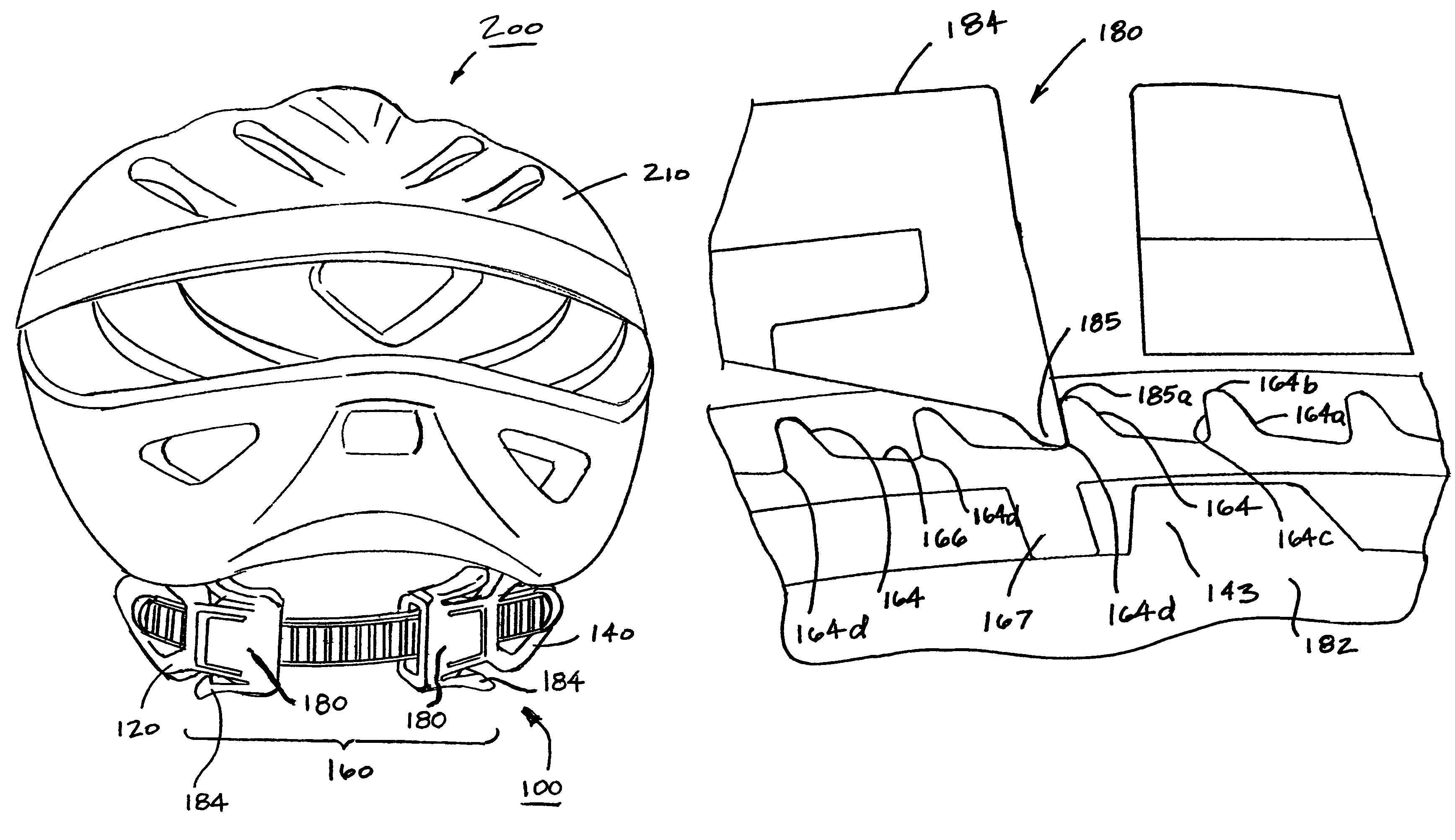 Fit adjustment mechanism for helmets