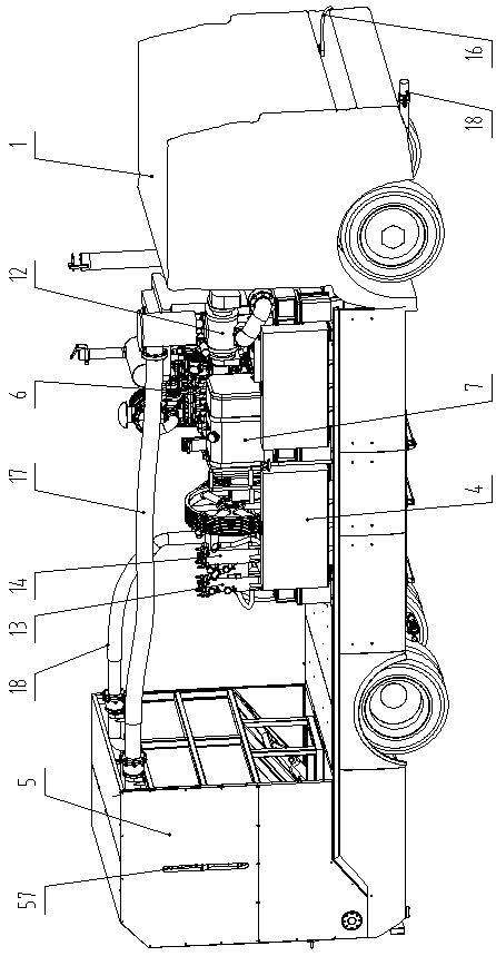 Large-scale engineering vehicle and manual-push combined type road marking removal device