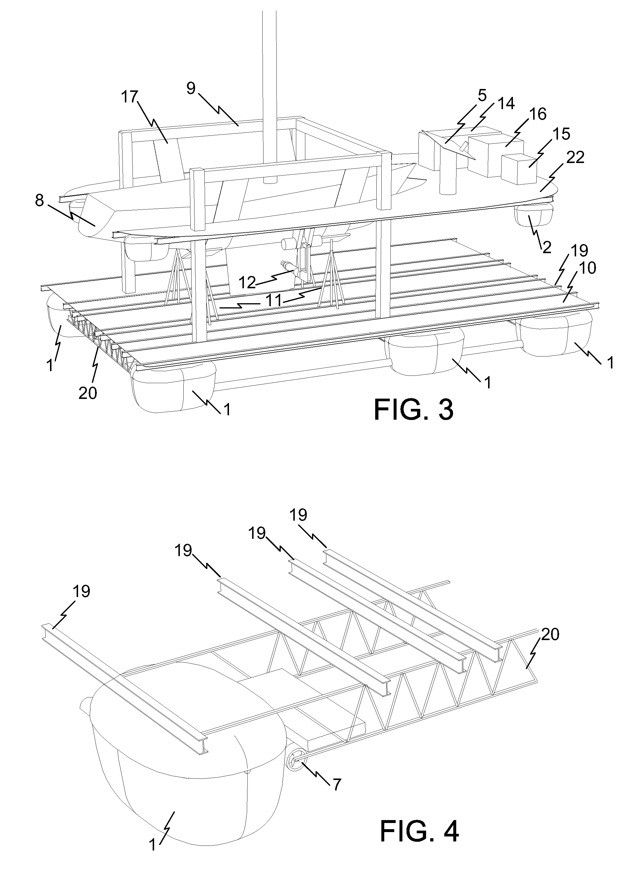 Portable dry dock system and method for commercial servicing of recreational vessels in inland waterways