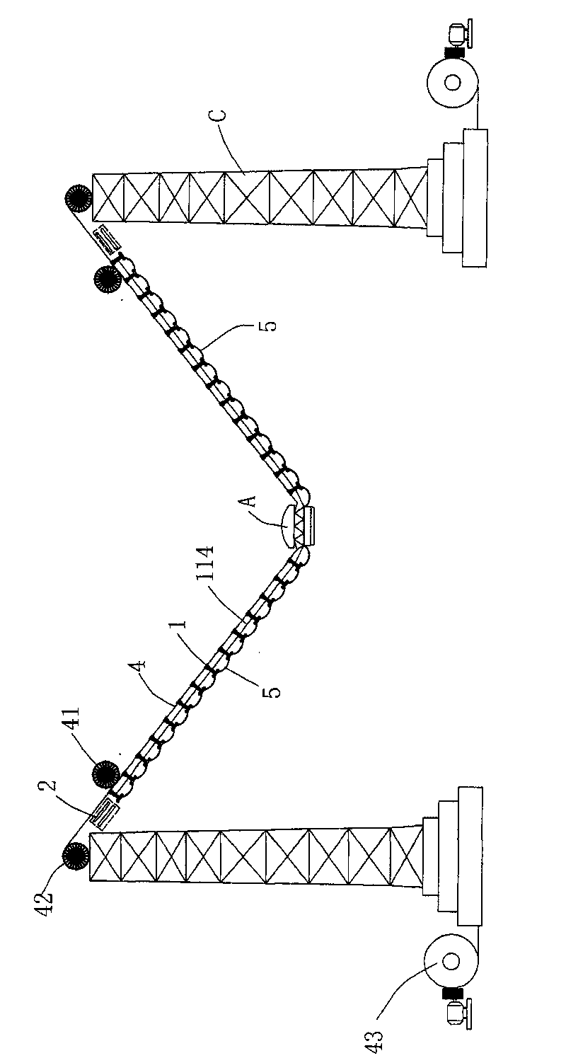 Cable collecting and releasing mechanism of feed cabin of radio telescope