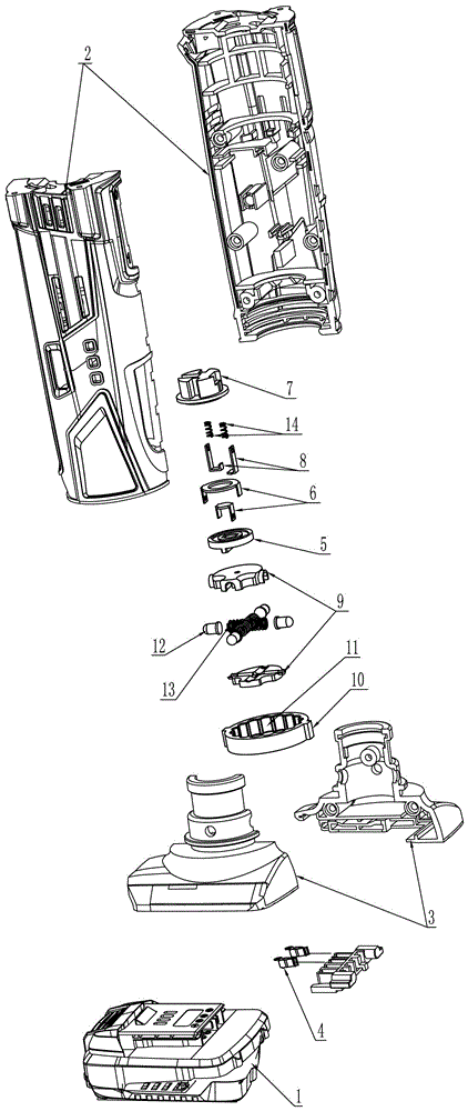 Battery pack rotating mechanism in handheld electric tool