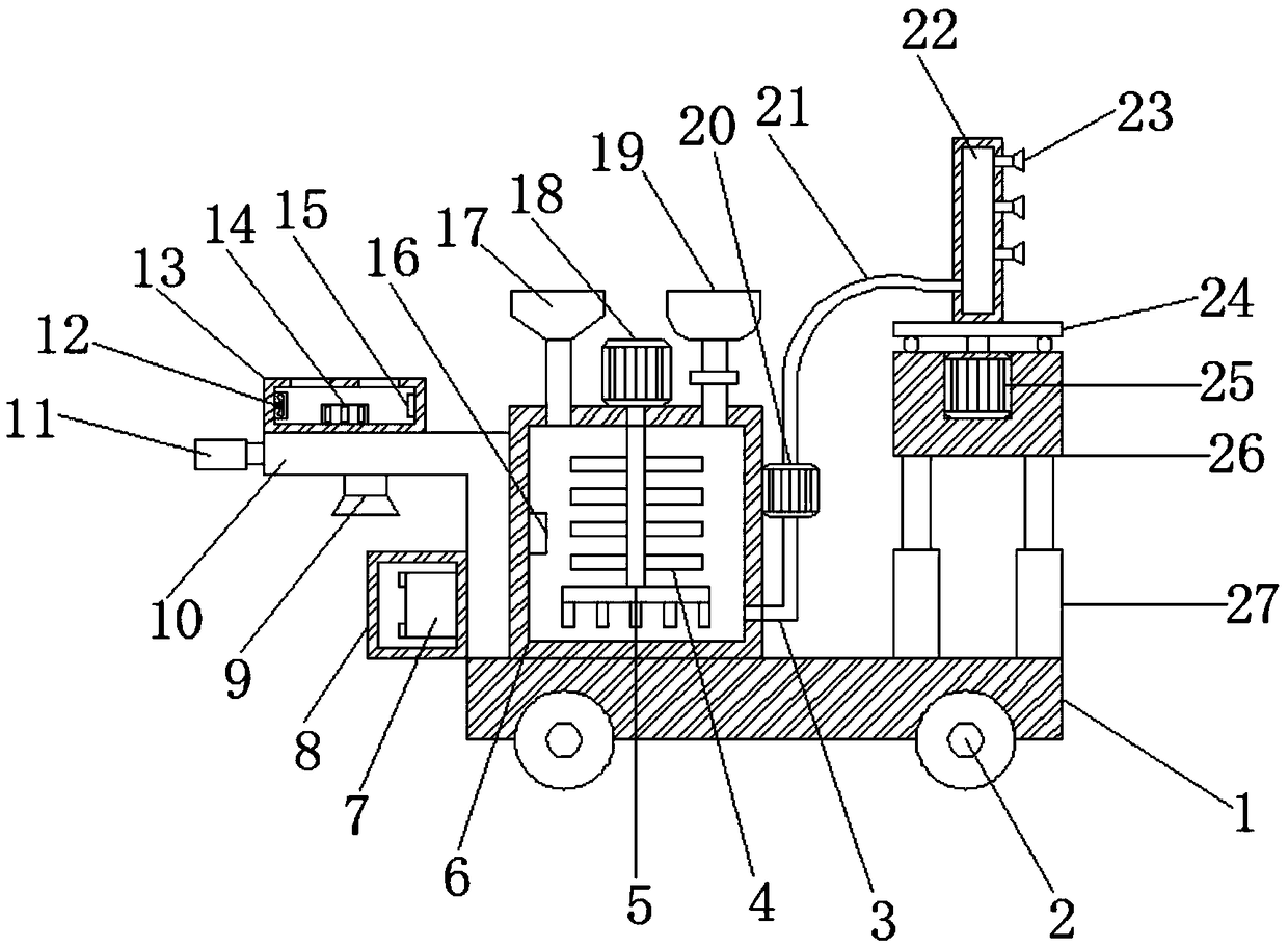 Pasture spraying device capable of rotating in all directions for animal husbandry