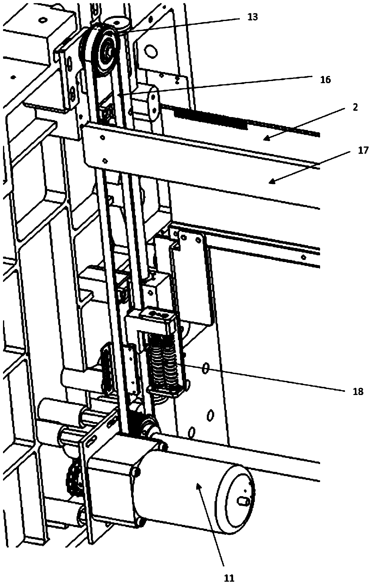 Opening device for automatic threading plate of flat knitting machine