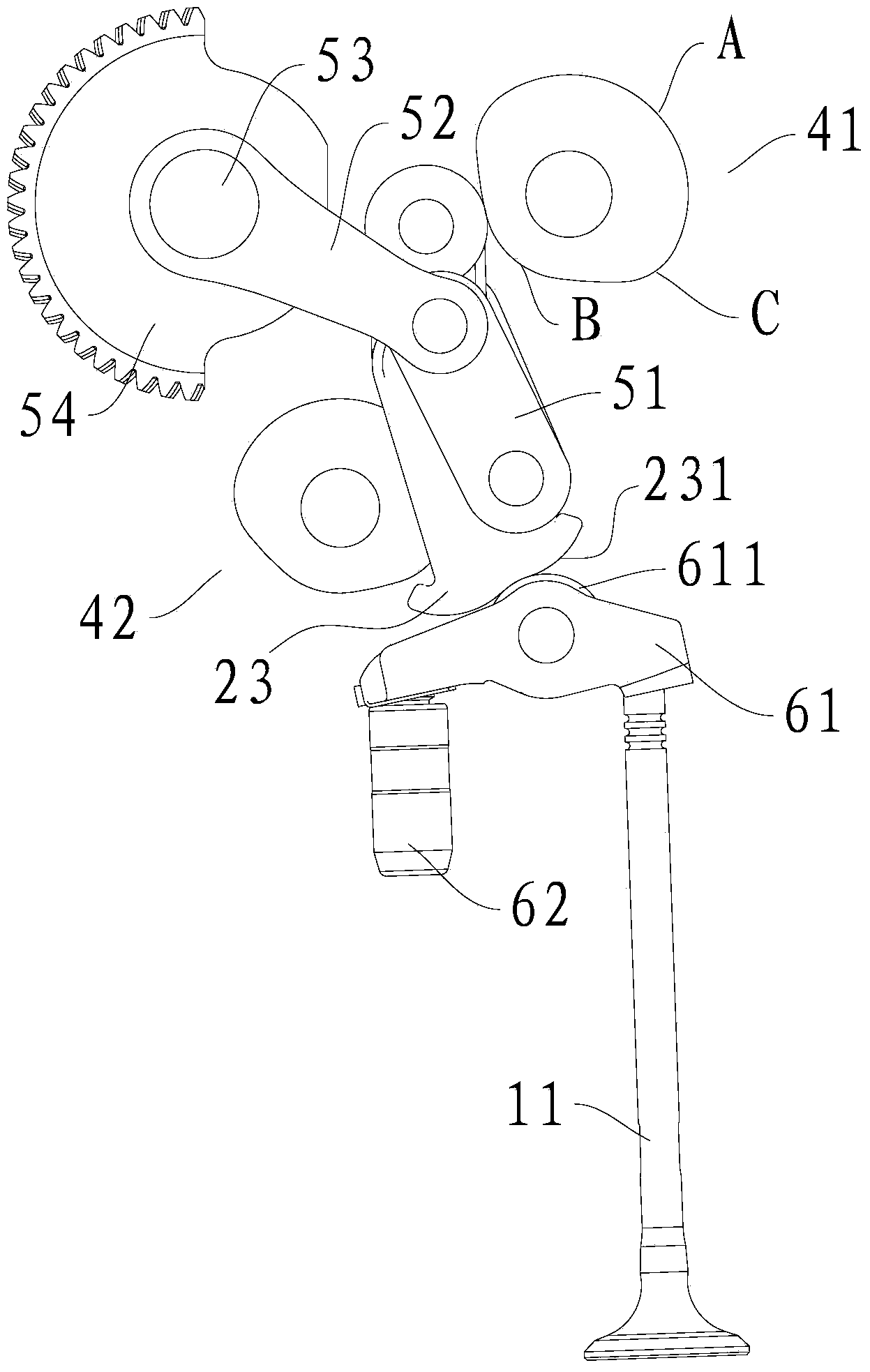 Valve timing mechanism for engine and vehicle with same