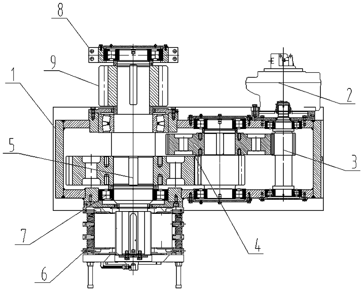 Special speed reducer for offshore pulling steel cable