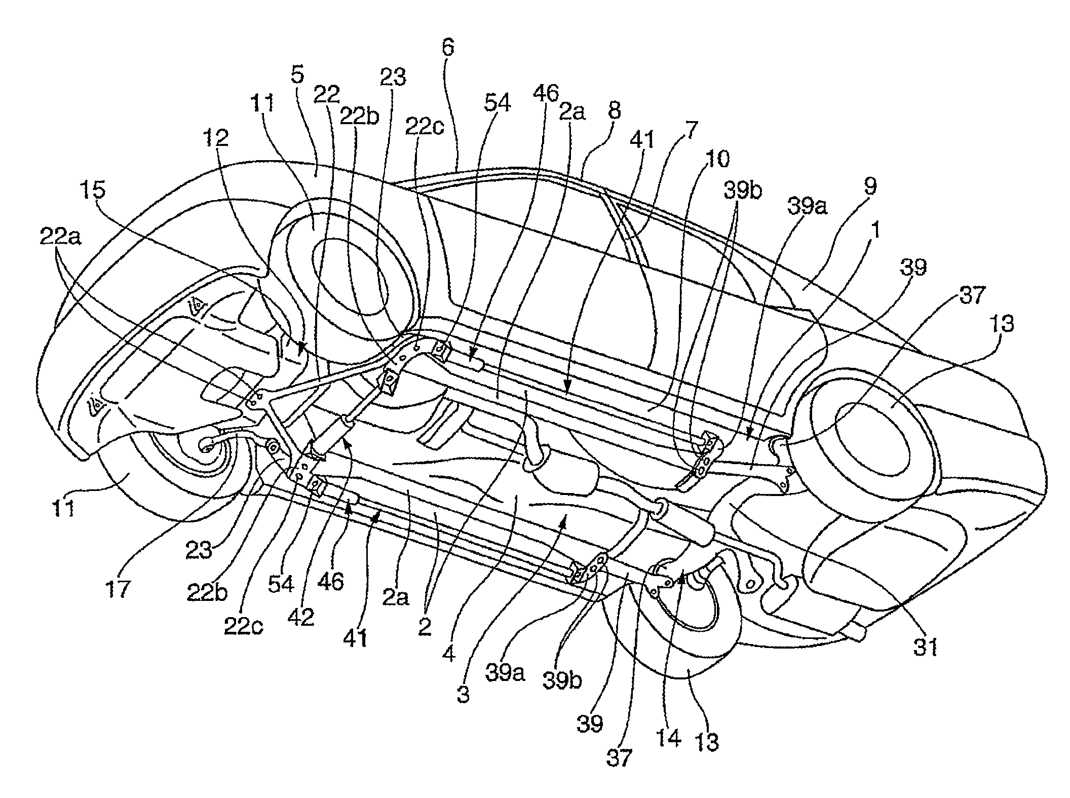 Device for reinforcing vehicle body of vehicle