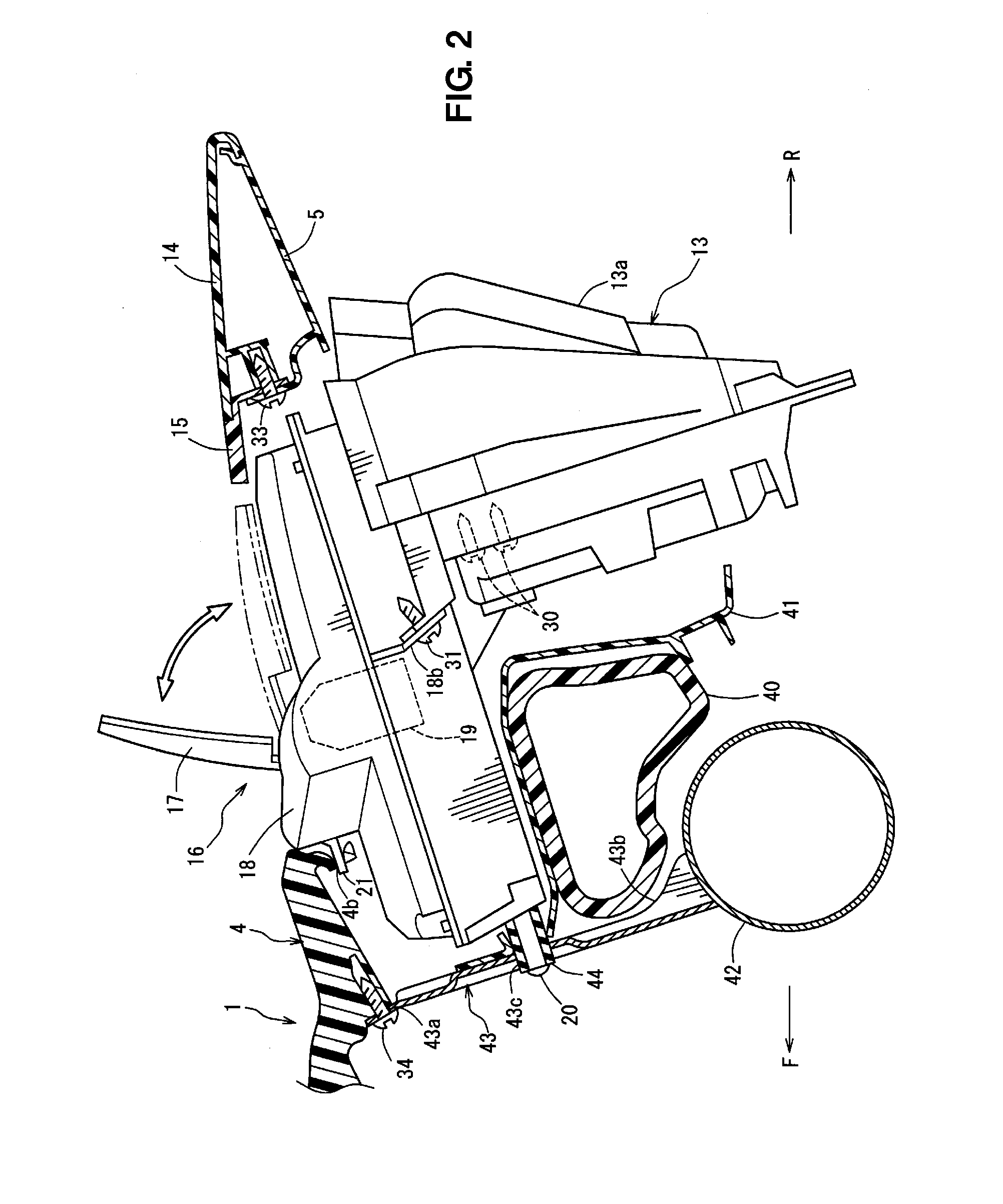 Attachment structure of information display device for vehicle