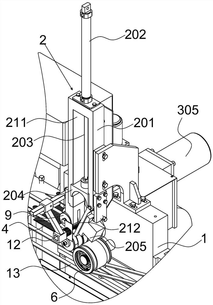 Abrasive wire feeding and discharging mechanism