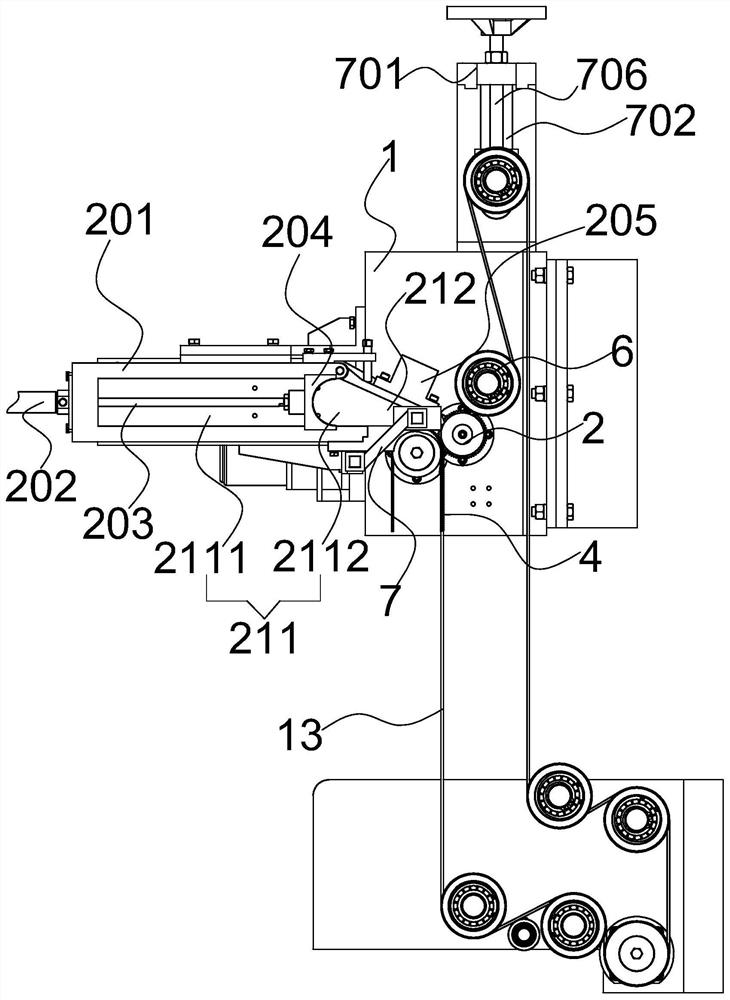 Abrasive wire feeding and discharging mechanism