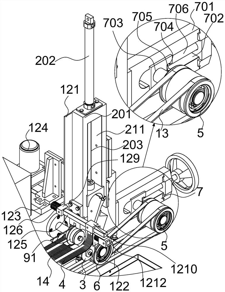 Abrasive wire feeding and discharging mechanism