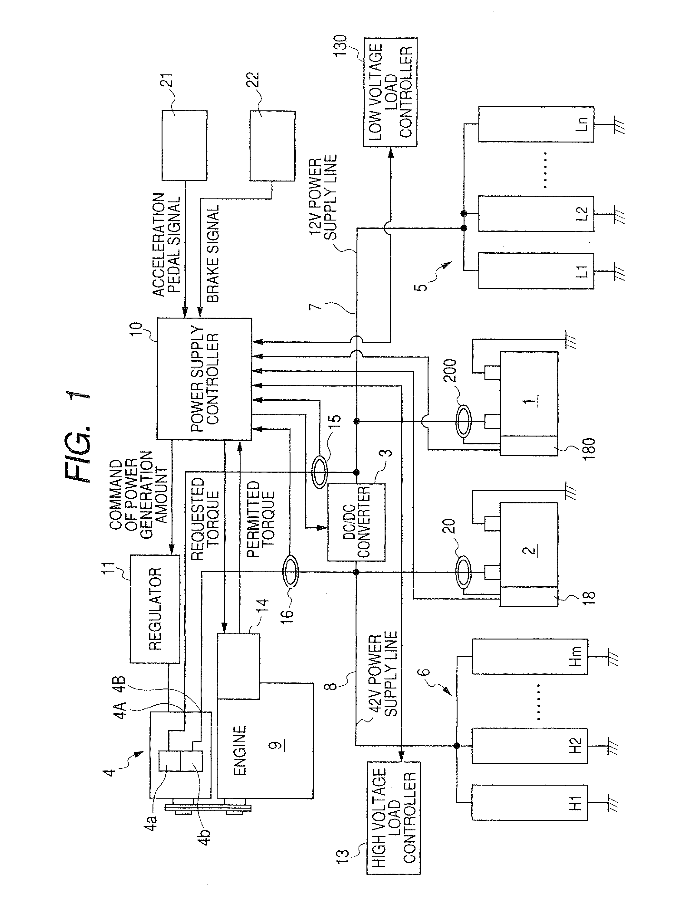 Vehicle-use dual voltage type power supply apparatus