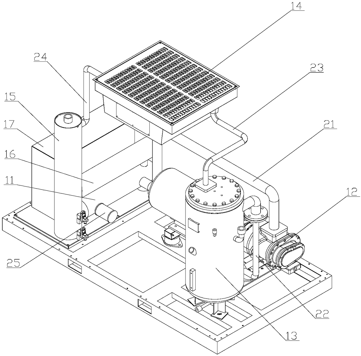 Low-carbon air compressing integrated machine