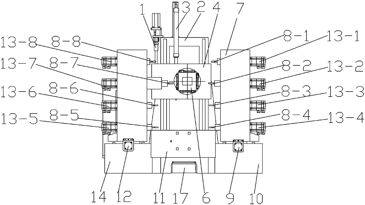 A multi-spindle multi-station connecting rod flexible processing equipment