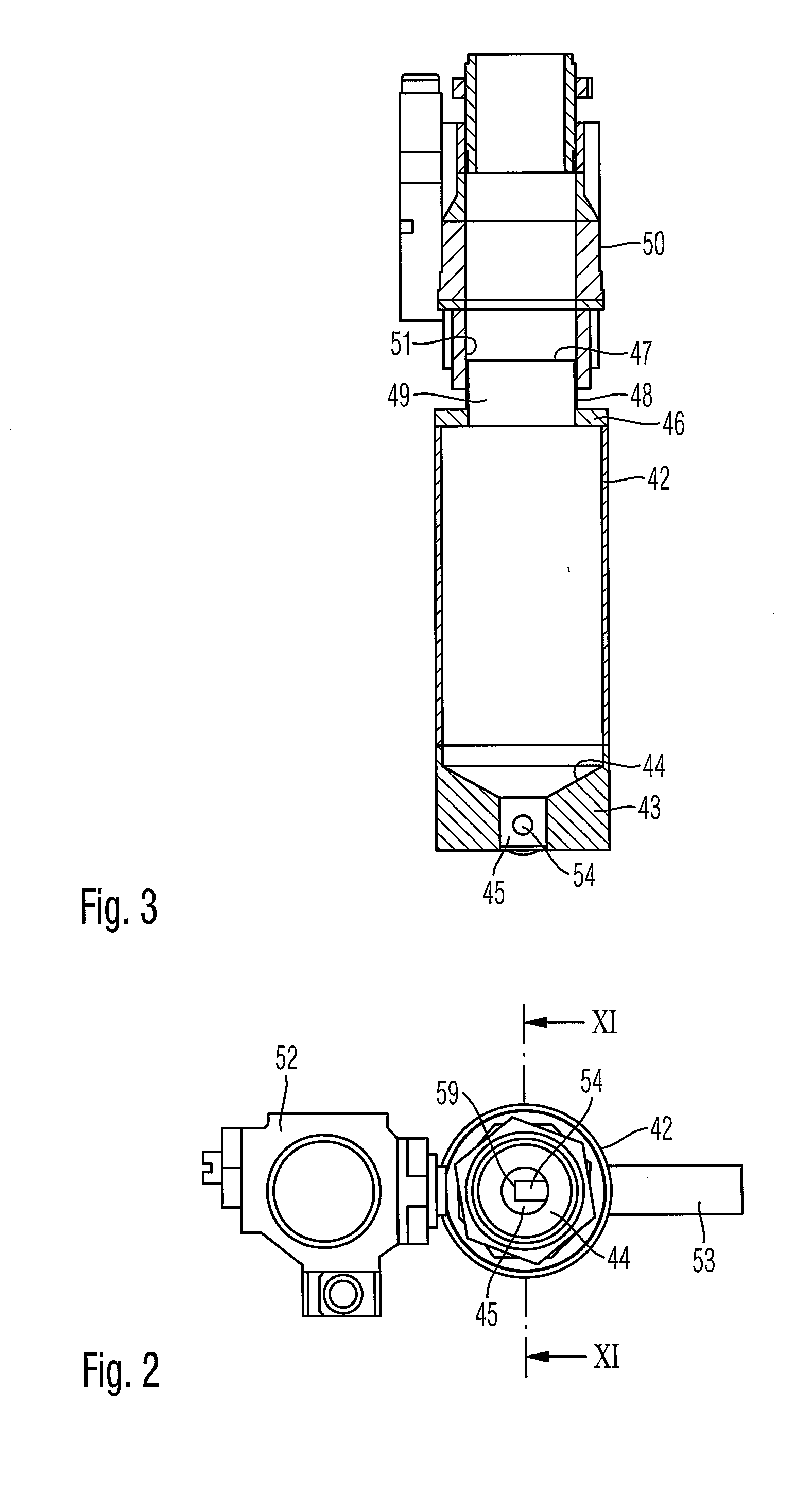 Device and arrangement for filling processing stations