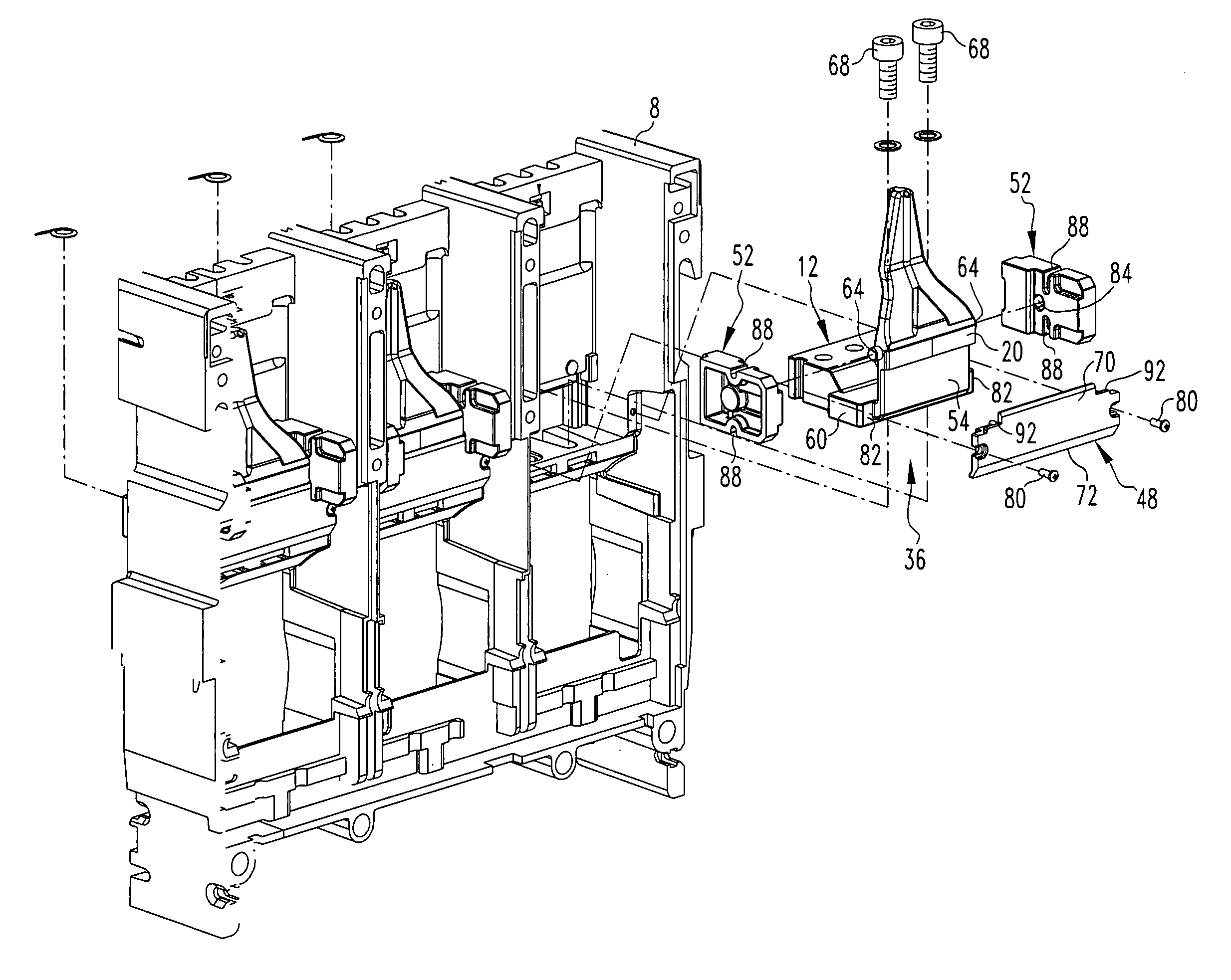 Circuit breaker with improved arc extinction system