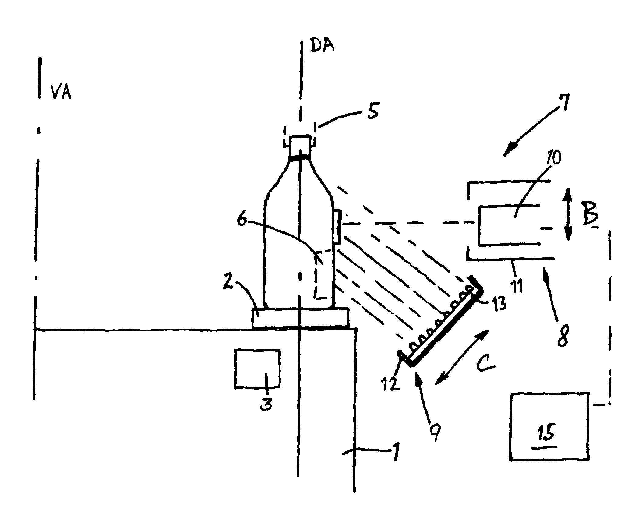 Beverage bottling plant having an apparatus for inspecting bottles or similar containers with an optoelectric detection system and an optoelectric detection system