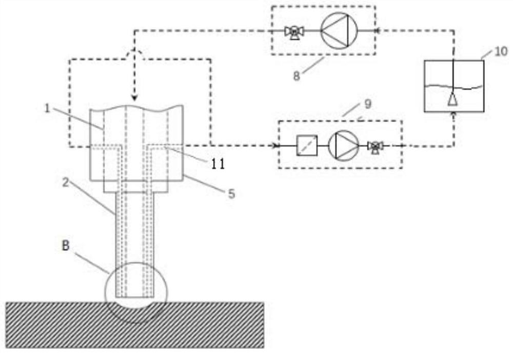 High-speed electric arc processing device and processing method using suck-back electrode