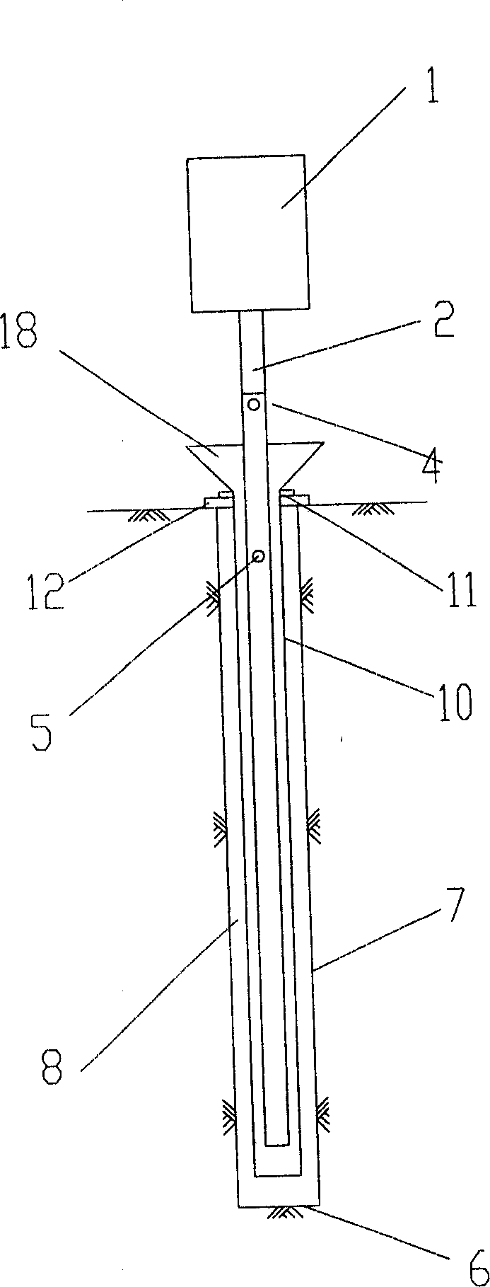 Method of vibration and extrusion for cast-in-place concrete in pile hole and its vibration rod device