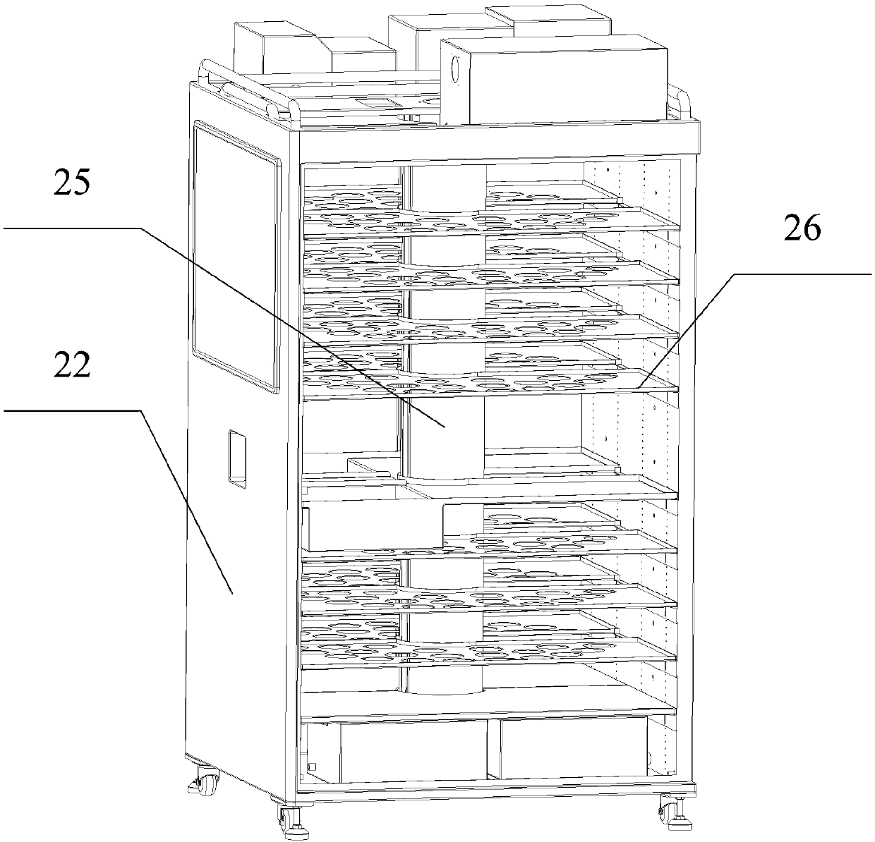 Automatic robot cooking layered cabinet