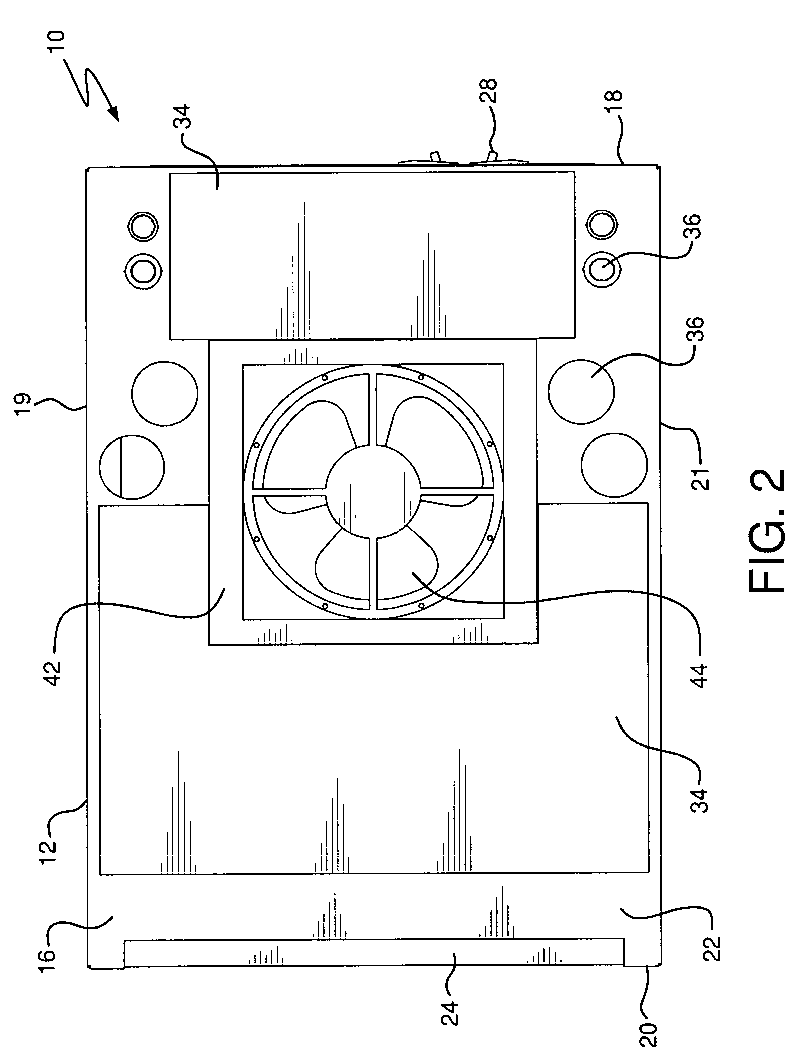 Wiring distribution device for an electronics rack