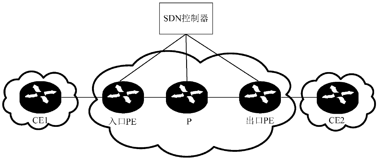 Private network application identification system and method, SDN controller and P equipment