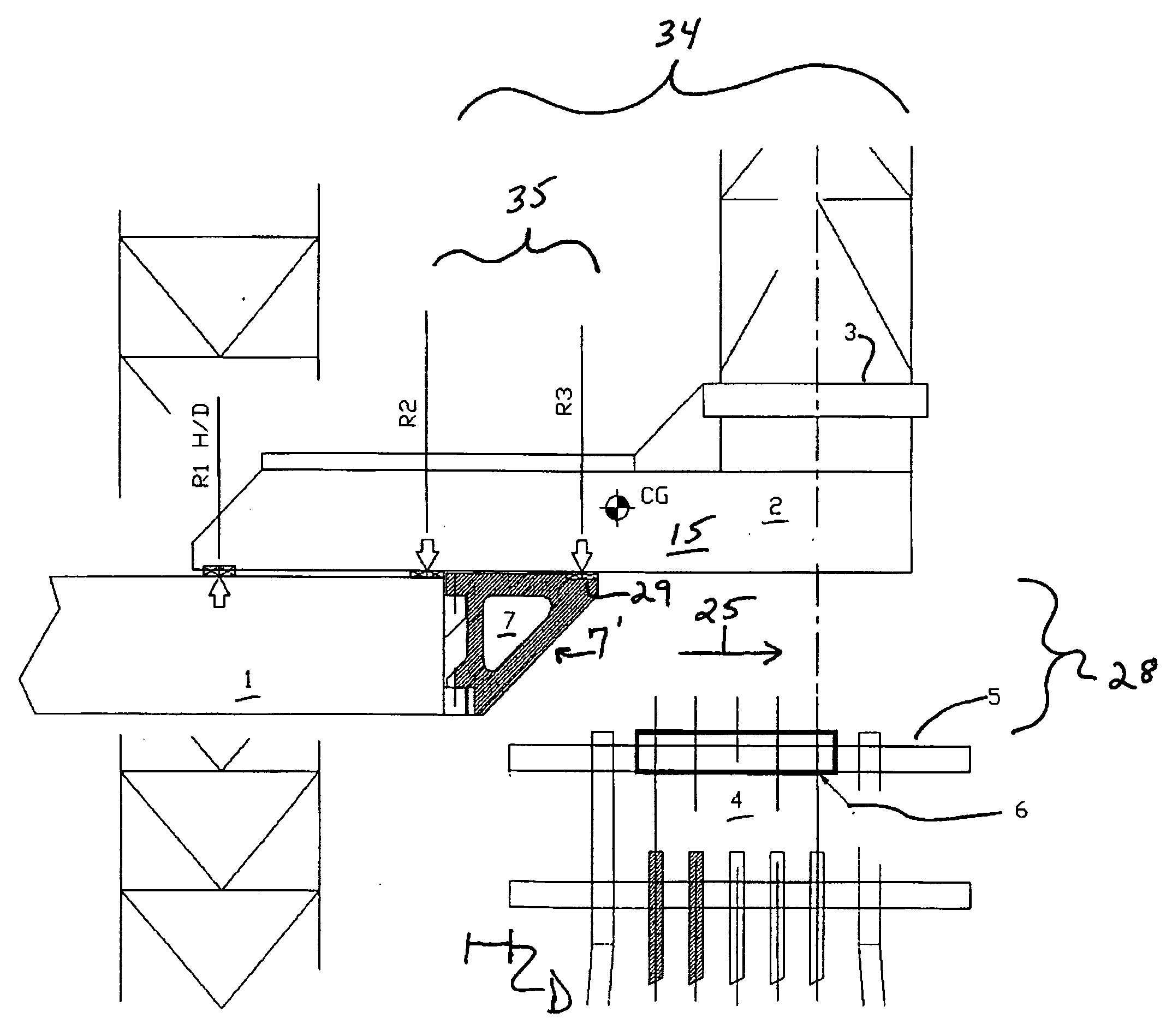 Auxiliary reaction frame system for cantilevered jack-up rigs, and method therefore