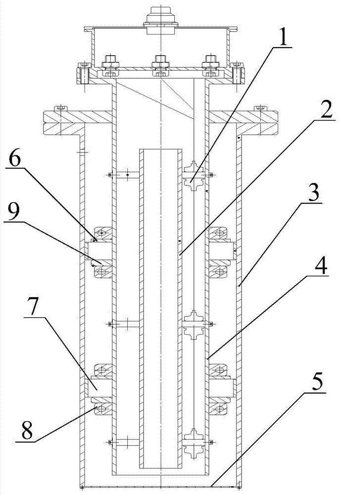 Damping device of spent fuel pool liquid level and temperature monitoring device