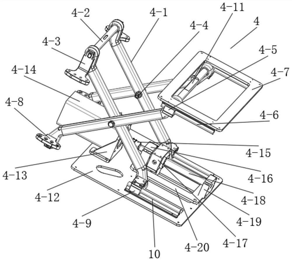 Lifting frame and liftable inclined bed thereof